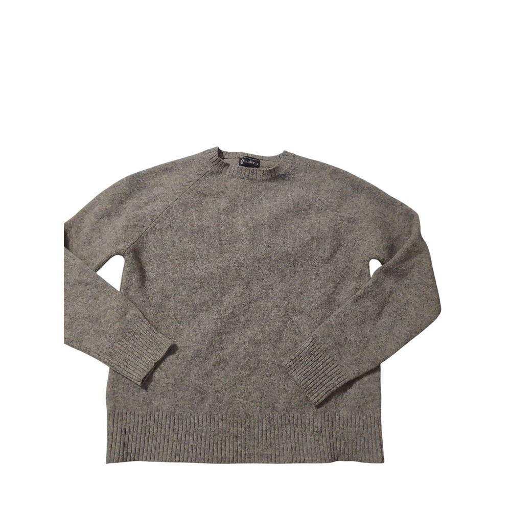 J.Crew Womens Premium Lambswool Crewneck Sweater Gray Classic Quiet luxury
